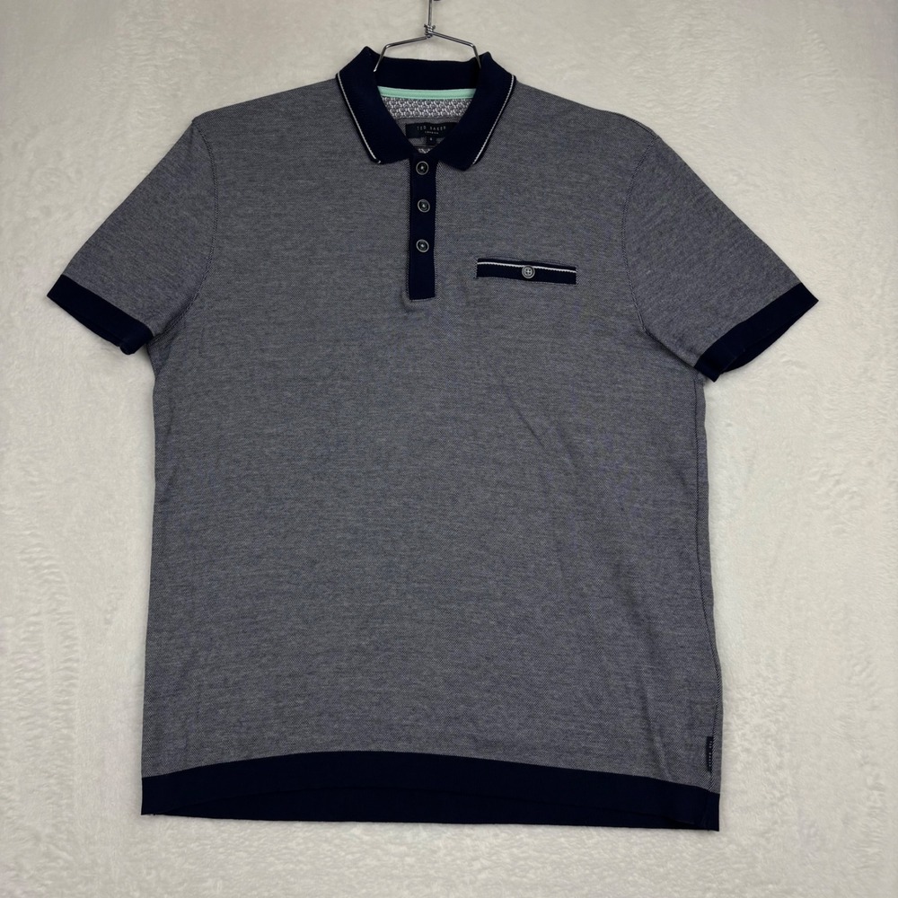 Ted Baker Grey Polo with Navy Accents